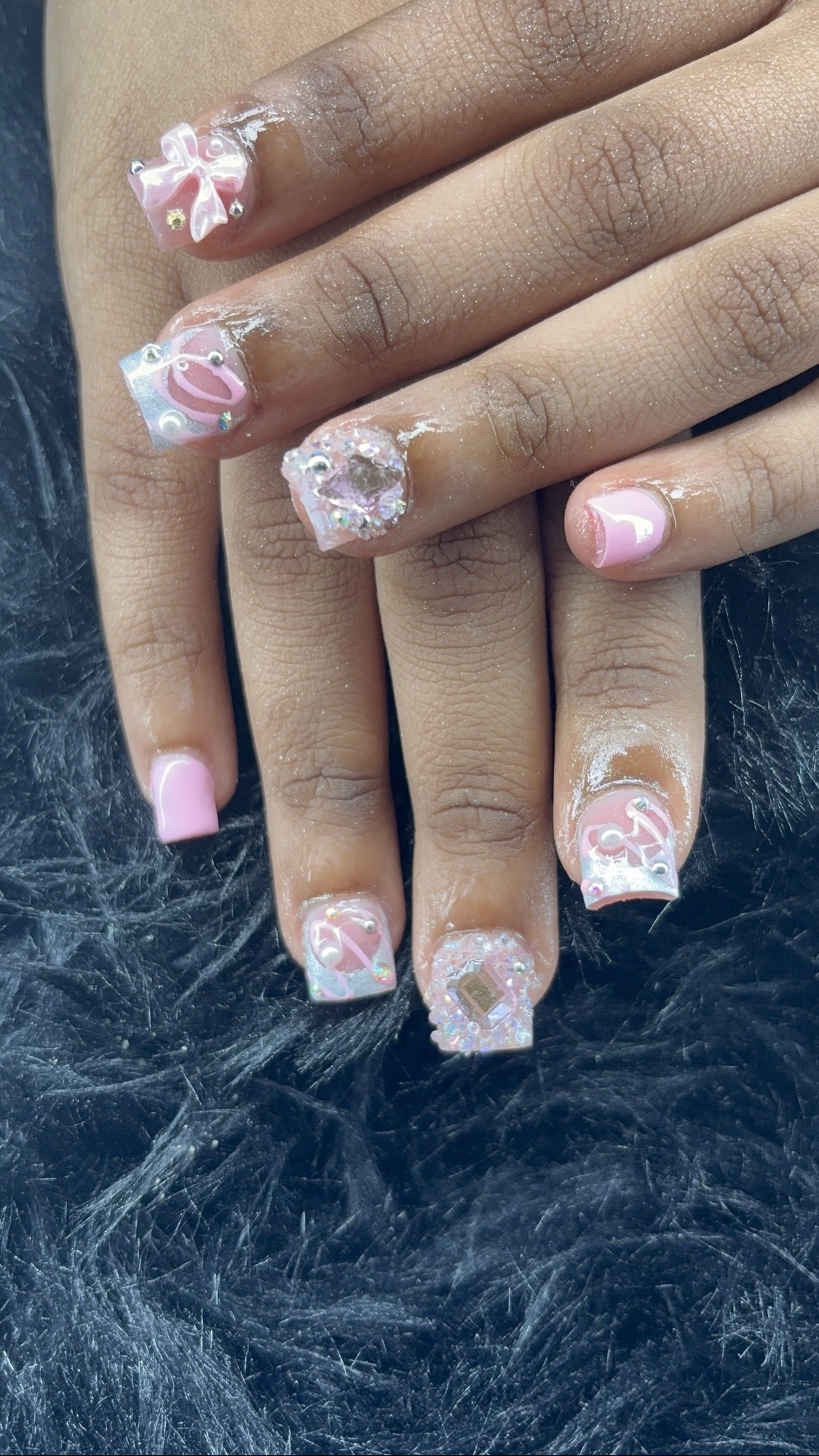 Pink gems and crystals